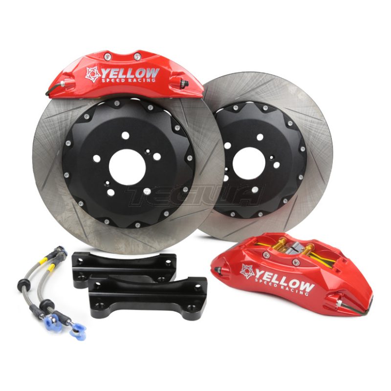 YELLOW SPEED RACING YSR 380MM SLOTTED DISC 8 POT FRONT BIG BRAKE KIT BBK HONDA CIVIC TYPE R FK2 FK8