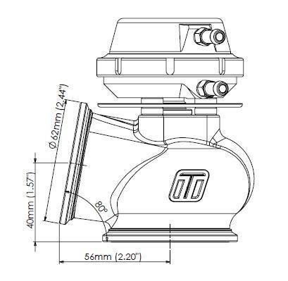 Turbosmart External Wastegate WG50 Pro-Gate 50 - Lite 14psi TS-0502-1241