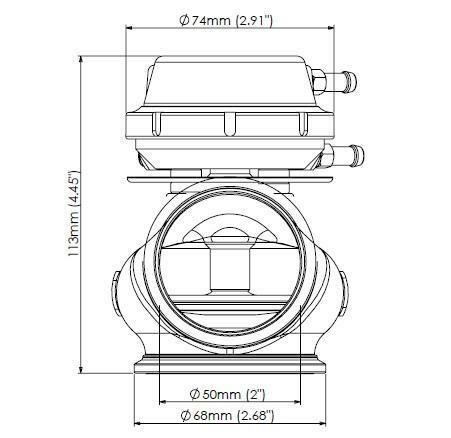 Turbosmart External Wastegate WG50 Pro-Gate 50 - Lite 14psi TS-0502-1241